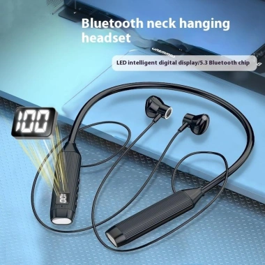 Tai nghe không dây Bluetooth 5.3 LED, dây đeo cổ, không thấm nước, siêu năng lượng - 65.000₫