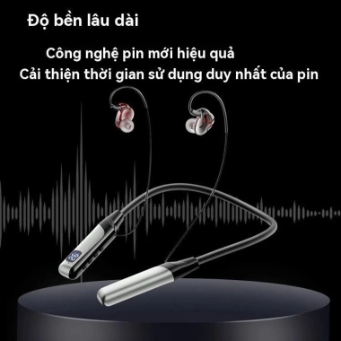 Tai nghe không dây Bluetooth HiFi Bass, chống ồn, màn hình LED, hỗ trợ thẻ SD