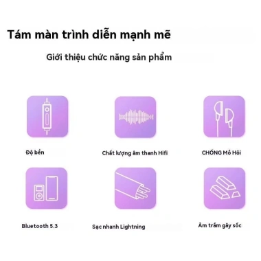 Tai nghe không dây Bluetooth HiFi Bass, chống ồn, màn hình LED, hỗ trợ thẻ SD