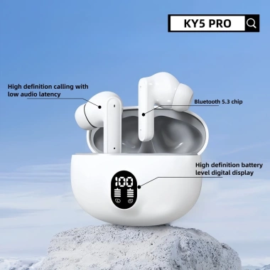 Tai nghe không dây Bluetooth KY5 Pro, màn hình pin số, gọi chạm, tương thích Xiaomi Android 69.999đ 5