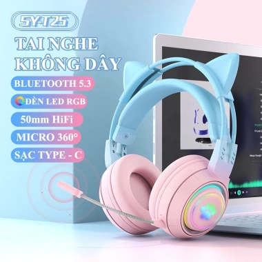 Tai nghe không dây game SY-T25 Bluetooth 5.3, đèn LED RGB, chỉ 316.000₫