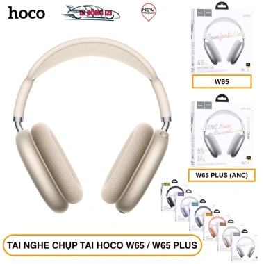 Tai nghe không dây Hoco W65 Plus Bluetooth 5.4, pin 45h, micro, nghe nhạc xem phim cực phê - Chính hãng 420.116₫