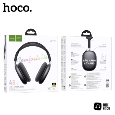Tai nghe không dây Hoco W65 Plus Bluetooth 5.4, pin 45h, micro, nghe nhạc xem phim cực phê - Chính hãng 420.116₫