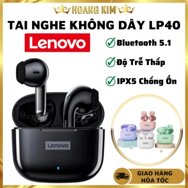 Tai nghe không dây Lenovo LP40 PRO Bluetooth 5.1 Hifi, chống ồn, cảm ứng, micro IPX5 - Giá 297.000 VND