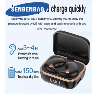 Tai nghe không dây SENBENBAO X55PRO TWS - Nhét tai, mic, chống thấm, kèm freebie nhãn dán hoạt hình, tay cầm - 110k