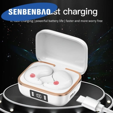 Tai nghe không dây SENBENBAO X55PRO TWS - Nhét tai, mic, chống thấm, kèm freebie nhãn dán hoạt hình, tay cầm - 110k
