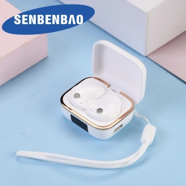 Tai nghe không dây SENBENBAO X55PRO TWS - Nhét tai, mic, chống thấm, kèm freebie nhãn dán hoạt hình, tay cầm - 110k