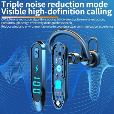Tai nghe không dây tai đơn Bluetooth 6.0, hủy tiếng ồn, lái xe - 128.000 VND