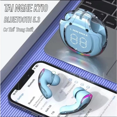 Tai Nghe Không Dây Ultrapods Pro Ky10 2.024 Trong Suốt Đèn LED Siêu Rẻ 65k