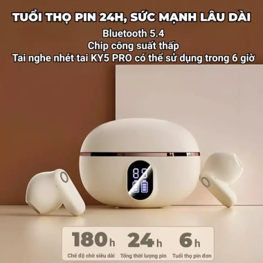 Tai nghe KY5 PRO nhét tai ánh sáng, âm thanh HiFi, màn hình số, mic tích hợp - 119.000đ