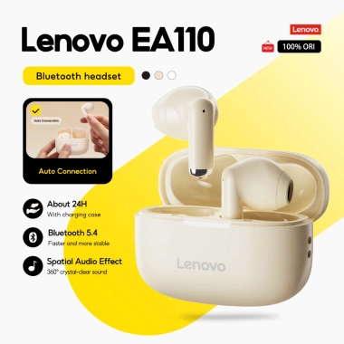 Tai nghe Lenovo EA110 không dây TWS Bluetooth 5.4, độ trễ thấp, mic, cảm ứng