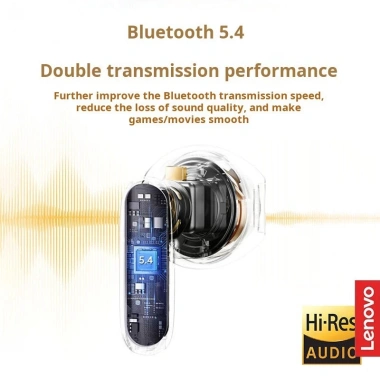 Tai nghe Lenovo EA110 không dây TWS Bluetooth 5.4, độ trễ thấp, mic, cảm ứng