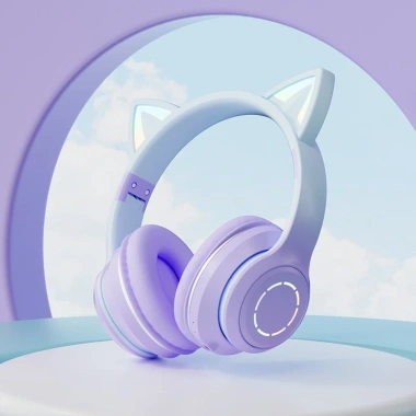 Tai Nghe Mèo Không Dây Bluetooth Đèn LED Dễ Thương Game và Học Ưu Đãi 186k