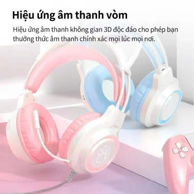 Tai Nghe Mèo SY-G35 Có Dây + Mic Đèn RGB Dễ Thương Chơi Game & Học Online - Giá 195k 2