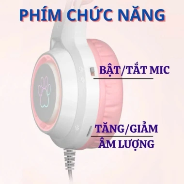 Tai Nghe Mèo SY-G35 Có Dây + Mic Đèn RGB Dễ Thương Chơi Game & Học Online - Giá 195k 9
