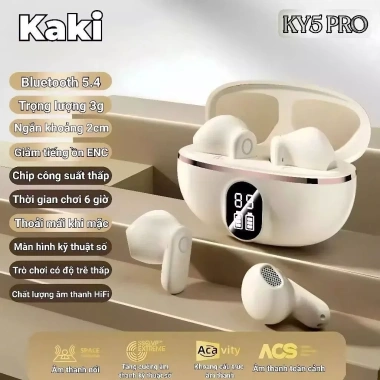 Tai nghe nhét tai KY5 PRO Bluetooth Hi‑Fi, Mic, chống nước, khử tiếng ồn, hỗ trợ iPhone & Android - Giá 102.000₫ 7 Tai nghe nhét tai KY5 PRO Bluetooth Hi‑Fi, Mic, chống nước, khử tiếng ồn, hỗ trợ iPhone & Android - Giá 102.000₫ 7