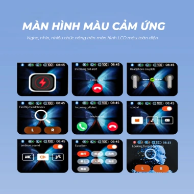 Tai Nghe Phiên Dịch 156 Ngôn Ngữ TV JM19 - ANC, IPX5, Màn Hình Cảm Ứng LED, Âm Thanh Sâu, Giá 599k 6