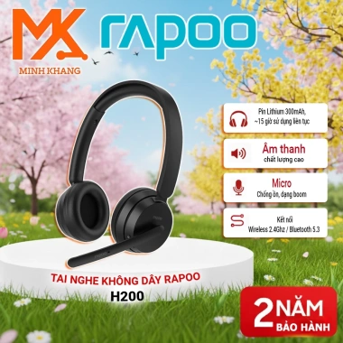 Tai Nghe Rapoo H100/H120 có dây và H200 không dây – Jack 3.5mm, USB, Bluetooth, giá 199k 3