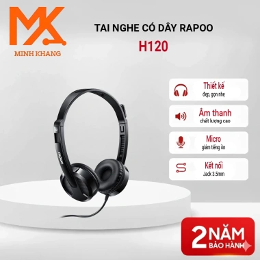 Tai Nghe Rapoo H100/H120 có dây và H200 không dây – Jack 3.5mm, USB, Bluetooth, giá 199k 6