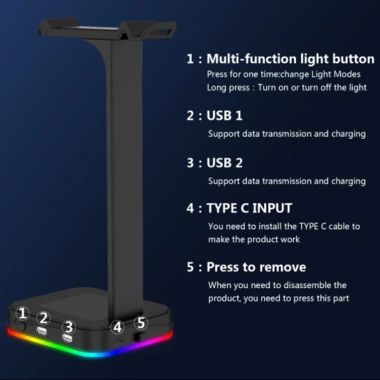 Tai Nghe RGBD9 LED RGB Cực Chắc - Giá Treo 365k, Giảm 290k, Kèm USB Hub 7