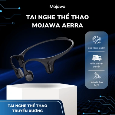 Tai Nghe Truyền Xương Mojawa Aerra Đen Bluetooth 5.2, Pin 8h, Chạy Bộ và Gym 2