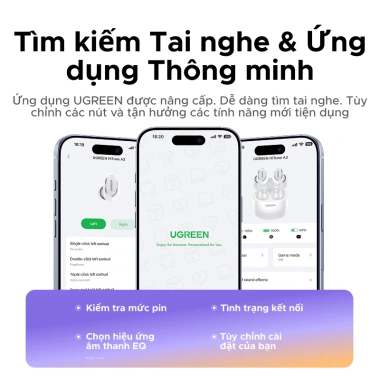 Tai nghe UGREEN Dots Bluetooth 6.0 TWS 4 Mic - AAC/SBC, Hi-Pure, giá 319.000₫