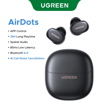 Tai nghe UGREEN Dots Bluetooth 6.0 TWS 4 Mic - AAC/SBC, Hi-Pure, giá 319.000₫