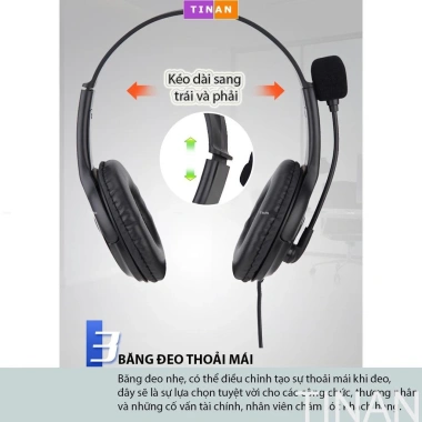 Tai Nghe USB/Jack35 TINAN 490/493 kèm micro, phù hợp CSKH, telesale, salephone, học online - Giá chỉ 258.000đ