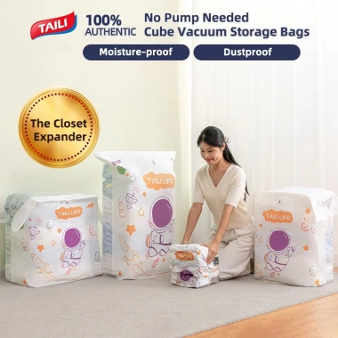 TAILI Túi nén chân không 3D tiết kiệm không gian, không bơm, dung tích lớn, quần áo, chăn