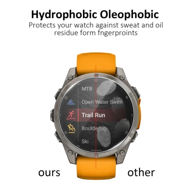 Tấm bảo vệ màn hình Garmin Fenix 8 43/47/53mm AMOLED - Kính cường lực năng lượng mặt trời, chống trầy xước 7
