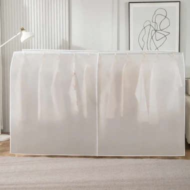 Tấm bạt 2 tà PEVA 2.4m chống bụi, nước, nắng - Trùm sào treo quần áo, giá 119k