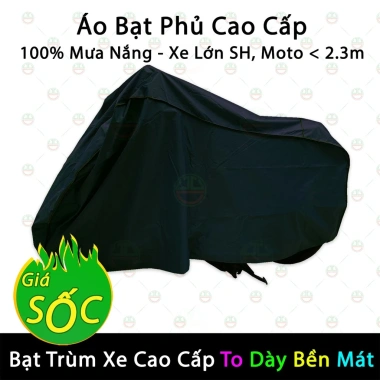 Tấm Bạt Áo Trùm Xe Máy Cao Cấp Dày Bền, Chống Quéo, Pô Nóng, Mát Nắng - Nhiều Màu, 153.6k