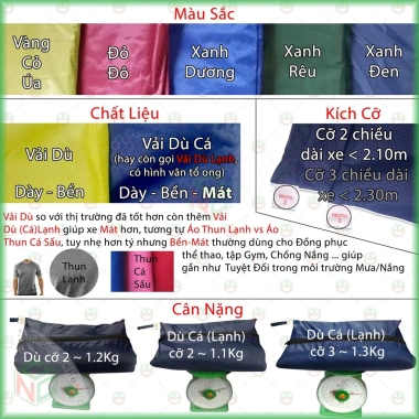 Tấm Bạt Áo Trùm Xe Máy Cao Cấp Dày Bền, Chống Quéo, Pô Nóng, Mát Nắng - Nhiều Màu, 153.6k 4