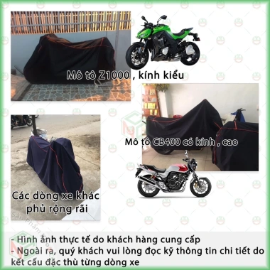 Tấm Bạt Áo Trùm Xe Máy Cao Cấp Dày Bền, Chống Quéo, Pô Nóng, Mát Nắng - Nhiều Màu, 153.6k 8