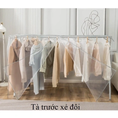 Tấm bạt nhựa PEVA 2 tà siêu dài siêu to, chống bám bụi, nước, nắng cho sào quần áo 119k