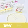 Tăm bông Jubon cao cấp cho bé sơ sinh - 2 đầu dẹt xoắn, đầu bông mềm mại, an toàn