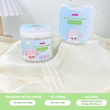 Tăm bông Jubon cho bé có vạch kẻ an toàn cho sơ sinh và trẻ nhỏ - Giá chỉ 19.600₫ 4
