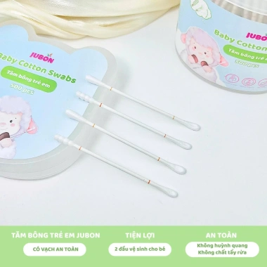 Tăm bông Jubon cho bé có vạch kẻ an toàn cho sơ sinh và trẻ nhỏ - Giá chỉ 19.600₫ 5