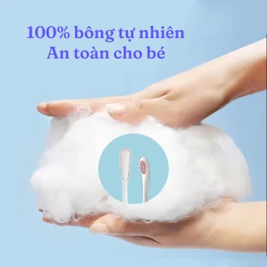 Tăm bông Kiyou cho bé sơ sinh giấy kháng khuẩn, đầu siêu nhỏ mềm mại - Giá 21.560 VND 5