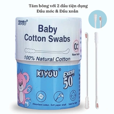 Tăm bông Kiyou cho bé sơ sinh giấy kháng khuẩn, đầu siêu nhỏ mềm mại - Giá 21.560 VND 8