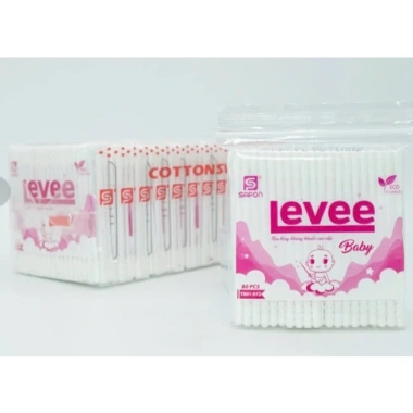 Tăm Bông LEVEE 100% Bông Tự Nhiên - Vệ Sinh Tai Mũi Ngọa Tai, Túi 90 & 80 Que, Người Lớn Trẻ Em, Giá Chỉ 7.000 VND 3