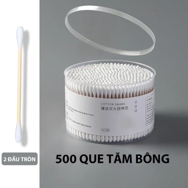 Tăm bông ngoáy tai 500 chiếc, thân gỗ tre mềm mại, thân thiện môi trường, FREE SHIP 2
