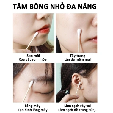 Tăm bông ngoáy tai 500 chiếc, thân gỗ tre mềm mại, thân thiện môi trường, FREE SHIP 3