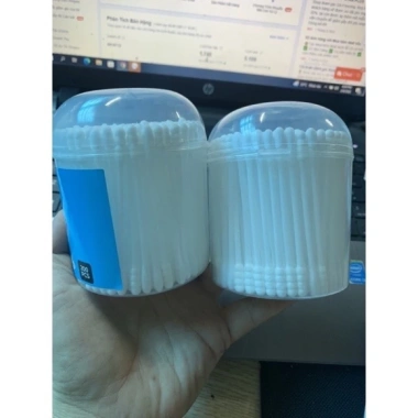 Tăm Bông Ngoáy Tai Người Lớn - Hộp 30 Cái + Túi Zip Vệ Sinh Tai Mũi, Giá 15.000 VND