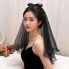 Tấm che mặt đen nhiều lớp ngọc trai sang trọng cho cô dâu chụp ảnh đám cưới - Giá ưu đãi 44,416₫ 6