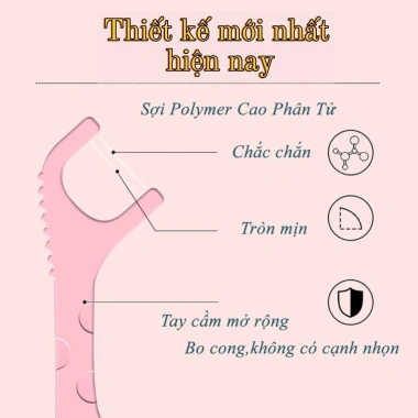 Tăm chỉ nha khoa trẻ em sợi kép bảo vệ răng bé chuẩn, túi 60 chiếc 30.000₫