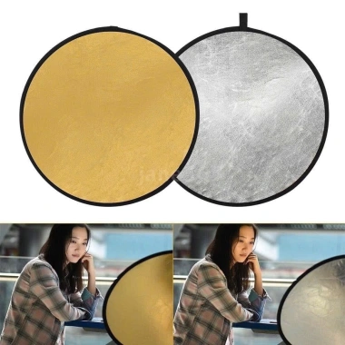 Tấm Hắt Sáng 2in1 Tròn KT 30-60-80-110cm Bạt Phản Quang Chụp Ảnh Quay Phim Studio