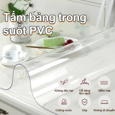 Tấm lót bàn ăn PVC siêu dày trong suốt, chống trượt, chống dầu - Giá chỉ 227.318₫