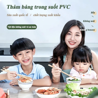 Tấm lót bàn ăn PVC siêu dày trong suốt, chống trượt, chống dầu - Giá chỉ 227.318₫