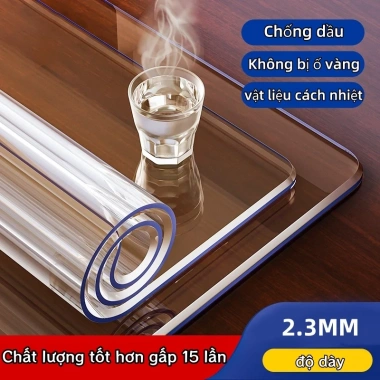 Tấm lót bàn ăn PVC siêu dày trong suốt, chống trượt, chống dầu - Giá chỉ 227.318₫